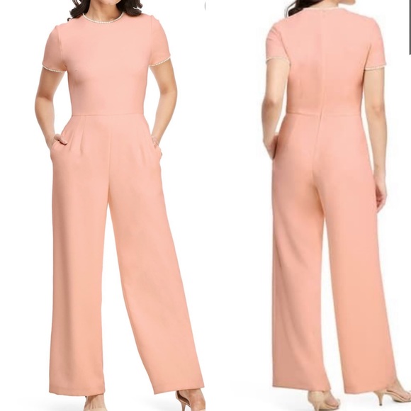 Gal Meets Glam Pants - New Gal Meets Glam Pearl Trim Jumpsuit
